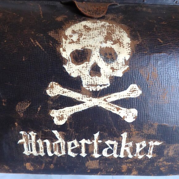 NEW HALLOWEEN GOTHIC ODDITY PROP VINTAGE UNDERTAKER MEDICAL BAG & SKELETON ARM - Picture 3 of 12